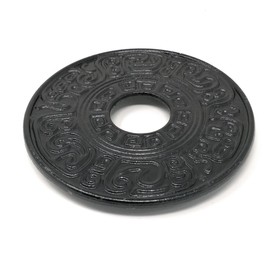 THY COLLECTIBLES Black Cast Iron Trivet Teapot Tetsubin Stand, Unique Oriental Pattern