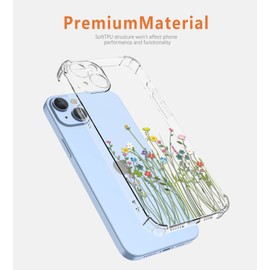 XINYEXIN Clear Case for Oppo Reno12 F 5G / Reno 12F 5G Flowers Floral Pattern Design Slim Shockproof Transparent Soft TPU Bumper Case Protective Cover - Flower Bush