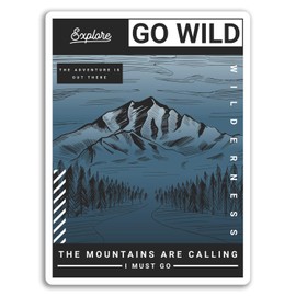 2 x 10cm Wild Mountains Vinyl Stickers - Hiking Camping Sticker Laptop #17551 (10cm Tall)