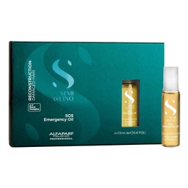 Alfaparf Milano Semi Di Lino Reconstruction Reparative SOS Emergency Oil for Damaged Hair - Includes 6 Vials - Professional Salon Quality - Repairs, Provides Shine and Softness - 2.64 fl. oz.