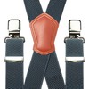 RBOCOTT Mens Grey Braces with Very Strong Metal Clips 3.8cm