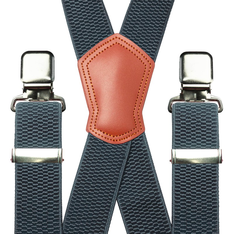 RBOCOTT Mens Grey Braces with Very Strong Metal Clips 3.8cm