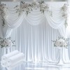 20ftx12ft Wrinkle Free White Backdrop Curtain, 4 Panels 12FT Height