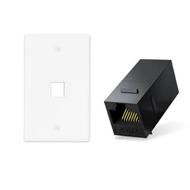 ZOERAX 24-Pack RJ45 Cat6 Keystone Coupler and 10-Pack Ethernet Wall Plate Single Gang