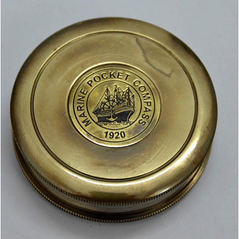 Brass Pocket Compass Vintgae Replica Mariner's Magnetic Compass - Robert