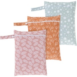 3 bolsas húmedas con cierre de cremallera, impermeables, de gran capacidad, reutilizables, para ropa mojada, portátiles, para trajes de baño, pañales de bebé, playa y piscina (Estilo 2)