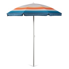 PICNIC TIME Outdoor Canopy Sunshade Beach Umbrella 5.5' - Small Patio Umbrella - Beach Chair Umbrella, (Phoenix Stripe)