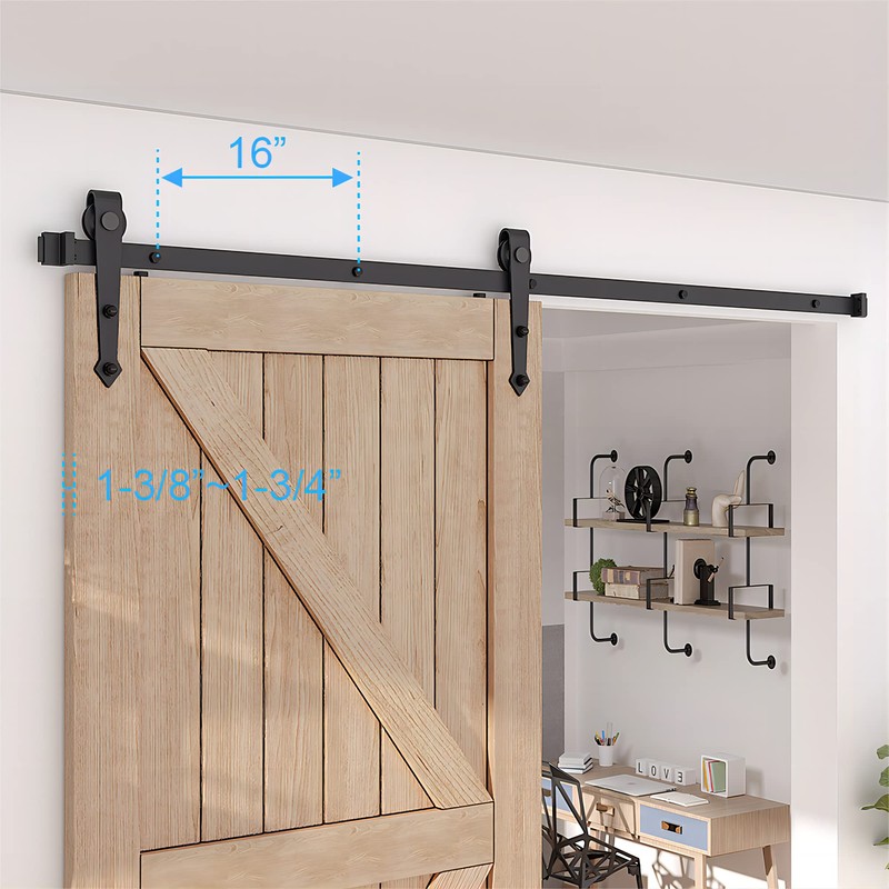 ZEKOO 8 FT Sliding Barn Door Hardware Kit, Sliding Door