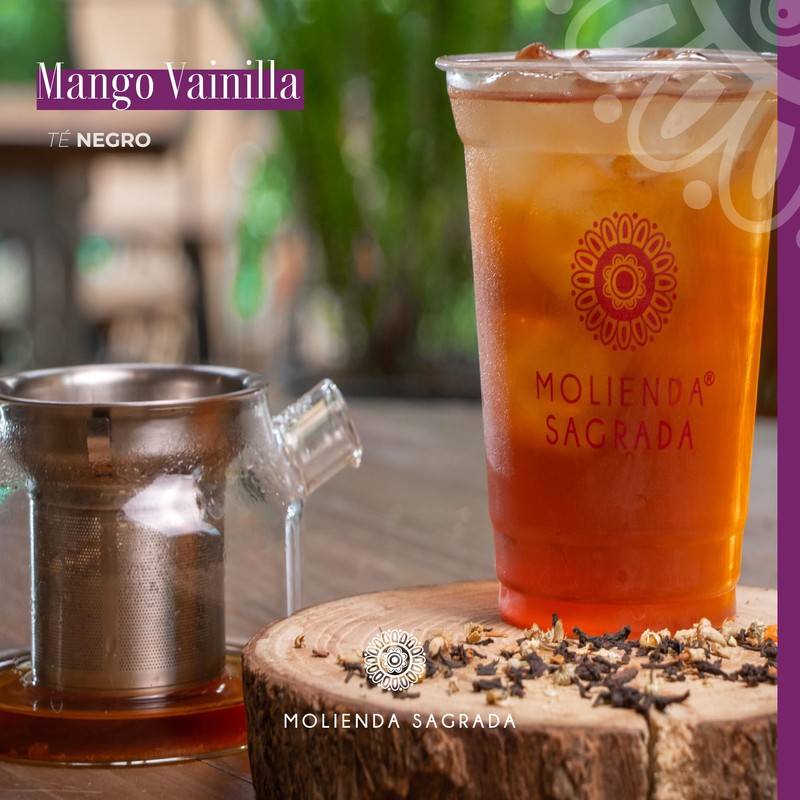 Molienda Sagrada, Té Negro Mango Vainilla, Infusión Artesanal con Base
