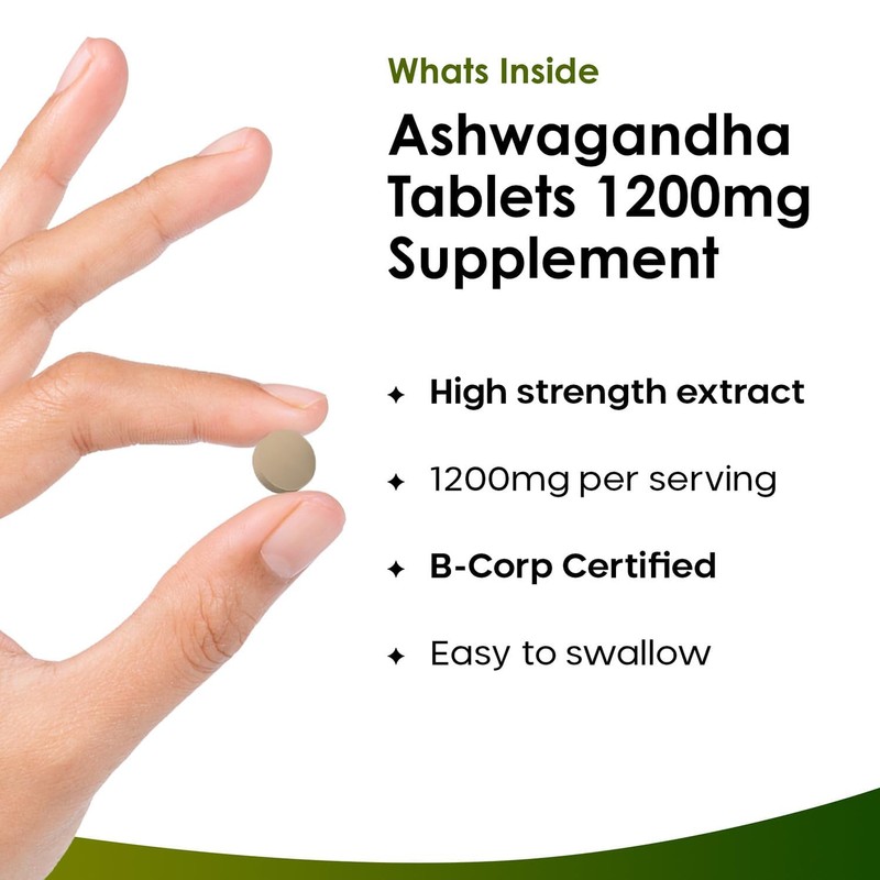 Ashwagandha KSM 66-365 (6 Months Supply) 1200mg Vegan Tablets Pure