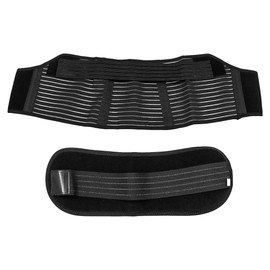 ANCLLO Maternity Belt, Pregnancy Support Belt, Lumbar and Back Support, Waist Band, Abdominal Support, Adjustable Belt Protector (Black-L)