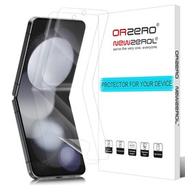 Newzerol [2 Sheets] For Galaxy Z Flip5 Film SCG23/SC-54D Film [Full Protection, Bubble Loss, High Transmittance, Anti-Fingerprint, Automatic Adsorption] Soft TPU Material, LCD Screen Film, Galaxy Z