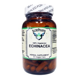 AlchePharma Echinacea 100% Vegetarian Organic Echinacea Angustifolia 420 mg. Vcaps PARVE K-1604 (90 Vcaps)