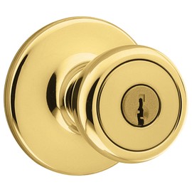 Kwikset 94002-848 Tylo Keyed Door Knob In Polished Brass