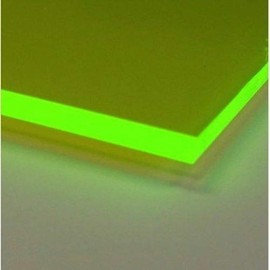 1/4" (0.236") Green Fluorescent Neon Acrylic Plexiglass Sheet 23.875"x11.875" Cast 6mm Thick Nominal Size Azm