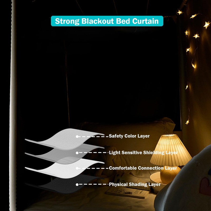 NKM Blackout bunk Bed Curtains with Canopy Bed Frame,bunk Bed