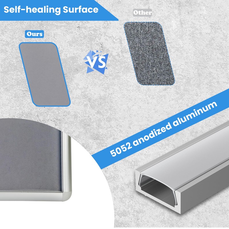 Magula Enclosed Bulletin Board Tamper-Proof Dispaly Case, Aluminium Frame, Shatter