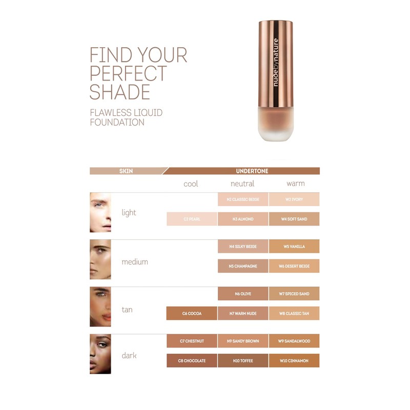 Nude by Nature Flawless Liquid Foundation, W4 Soft Sand