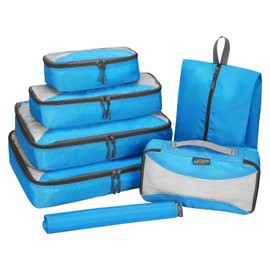 G4Free 3/6/7-Piece Packing Cubes Set, Suitcase Organiser, Foldable Bags for Shoes and Clothes, for Holiday Travel Luggage