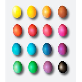 Pysanky Easter Eggs Decorating Dyes, Set of 16, Powder Form, Non Edable, Multicolor