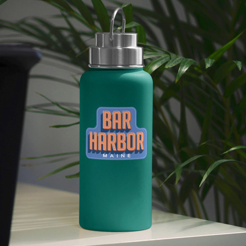 Retroplanet Bar Harbor Maine Retro Die Cut Sticker