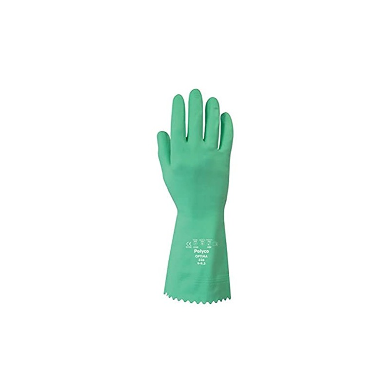 Polyco 327 Optima Chemical Resistant Flock Lined Gloves, Single Pair,