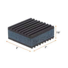 sourcing map 12pcs Rubber Anti Vibration Pads 2" x 2" x 7/8" Isolation Vibration Absorbing Pad Damping Mat Anti-Skid Noise with EVA Center for Air Compressor Conditioner Treadmill Washer