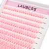 Lash Clusters 40D LAUBESS Colored Eyelash Clusters Pink Individual Lashes