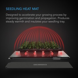 AC Infinity SUNCORE H3, Seedling Mat 10” x 20.75” with Digital Thermostat Controller for Exact Temperature Levels, Waterproof Heating Pad for Indoor Gardening, Hydroponics, Germination, Cloning