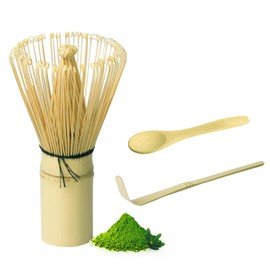 Matcha Set, Japanese Tea Set (7 Pieces), Ceramic Matcha Kit Contains 500 ml Matcha Bowl, Bamboo Matcha Whisk, Whisk Holder, Matcha Spoon, Stainless Steel Strainer, Tea Towel, Spoon Holder
