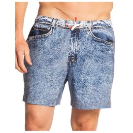 Shinesty Hammock Support Pouch Swim Shorts for Men | Board Shorts with Pockets | US XL Denim Jean