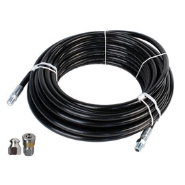 Sewer Jetter Kit Hose & 2 Nozzles 1/4" x 200' Thermoplastic 4000 PSI & 5.5 Orifice Button Nose & Rotating Nozzles