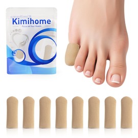 Kimihome 8 PCS Gel Toe Caps Closed Toe Surface Fabric Sleeve Protectors, Silicone Toe Sleeve Cushions and Protects, Provide Relief for Corns, Blisters and Calluses Protect, Pinky Size