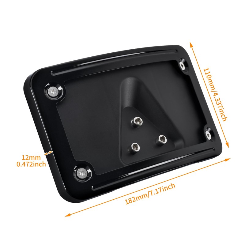 HCmotorku Curved Laydown License Plate Mount Frame Compatible with Harley