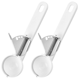 2 Packs Ice Cream Scoops Easy Trigger Non-Slip Grip Rust Resistant Ice Cream Scooper Stainless Steel Mashed Potatoes Scoop Non Slip Plastic Handles Cookie Scoop for DIY Fruit Kitchen Tool