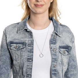 JEWELS BY LEONARDO Ciao Campagnola 024460 Necklace Medium Length Silver Stainless Steel Clover Leaf Pendant with Zirconia Stones 60-65 cm Length Jewellery Gift, Stainless Steel, No Gemstone