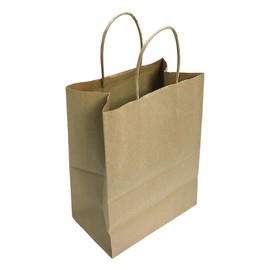 DBM IMPORTS Kraft Paper Recycled Cub Shopping Gift Bags with Handles Illusion Stripes Printed Set 10 PC 8"