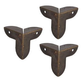 Pack of 50 Metal Corner Protectors, Edge Protection, Metal, 0.91 Inches, Three-Sided, Antique Bronze Vintage, Decorative Safety Protection for Wrapping Angles, Wooden Boxes, Boot Boxes, Flight Cases