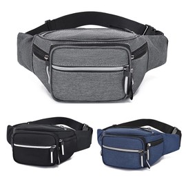 Bum Bag Fanny Pack for Men Women Ladies Large Waist Bag with 6 Pockets for Dog Walking Running Hiking Camping Cycling (Grey)