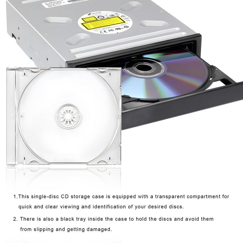 6 PCS Standard Single Clear CD Jewel Case, 10 mm