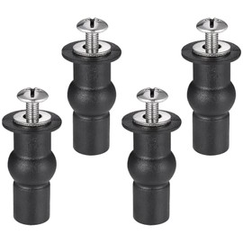 4 Pcs Universal Toilet Seat Fittings, Toilet Seat Hinges Screws Fixing Kit with Expanding Rubber Top Nuts for WC Blind Hole Fittings