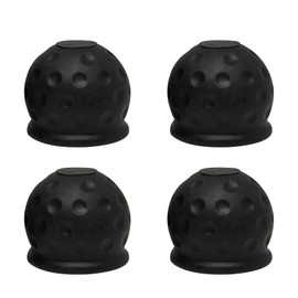 GutGiel 4 PCS Trailer Ball Cover, Universal 2 Inch Rubber Waterproof and Dustproof Trailer Hitch Ball Protective Cover, Car Accessories Towing Ball Protectors for Towing Car Truck RV (Black)