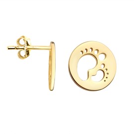 SOFIA MILANI - Women's Earrings 925 Silver - Gold Plated - Babyfoot Stud Earring - 21012