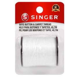 SINGER 67100 Button & Carpet Sewing Thread, 50-Yards, White