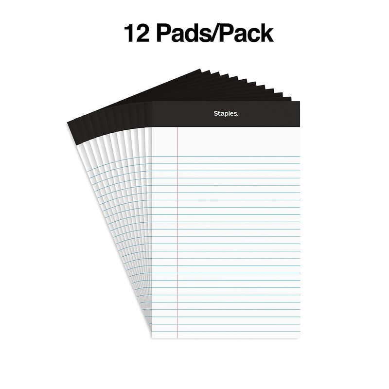 Staples TRU RED Notepads, 5 x 8 Inch, Narrow Ruled