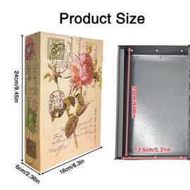 Golgner Book Safe with Combination Lock, Book Safe Safe, Secret Storage Box, Code Lock Book Safe, Book Safe for Office, Home, Money Jewellery Valuable Objects, 24 x 15.5 x 5.5 cm