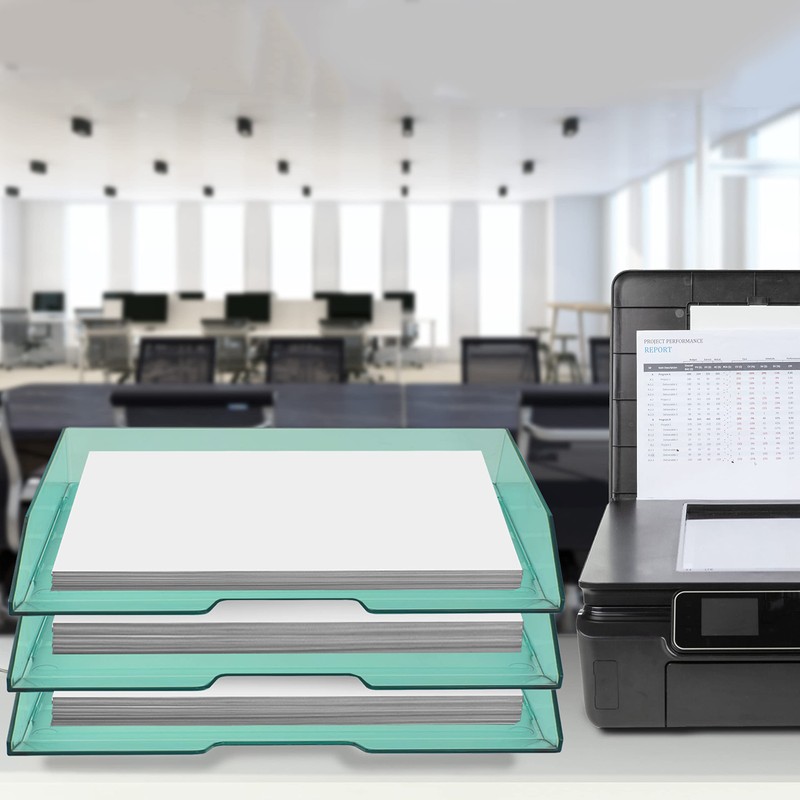 Acrimet Stackable Letter Tray 3 Tier Side Load, Plastic, Desktop