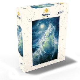 MyPuzzle Moonlit Ocean Wave in Abstract Motion - Premium 100 Piece Jigsaw Puzzle for Adults