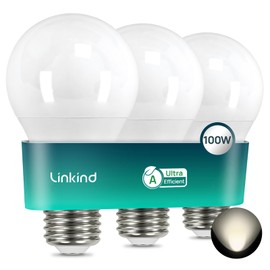 Linkind Linkind Ultra-effiziente E27 LED Lampe 1521LM, 7,2W=100W, 4000K Neutralwei? von Energieeffizienzklasse-A, 50,000 Std. Lebensdauer, Nicht Dimmbar, A60 E27 Energy-Saving Bulb, Matt, 3 Stck