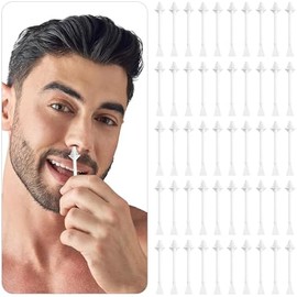 100pcs Spiral Wax Sticks for Hair Removal, Plastic Nose Wax Applicator Sticks, Nose Wax kit Men and Women for Nose Hair Removal and Nostril Cleaning(White)
